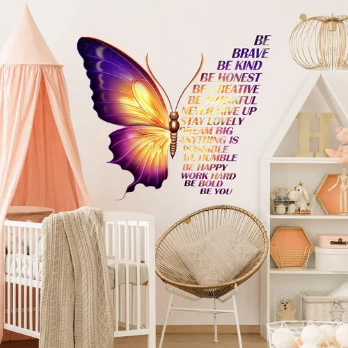 Vista 3 de Calcomanías de pared inspiradoras grandes y coloridas, calcomanías de vinilo con frases motivacionales y frases positivas para niños, niñas, aula