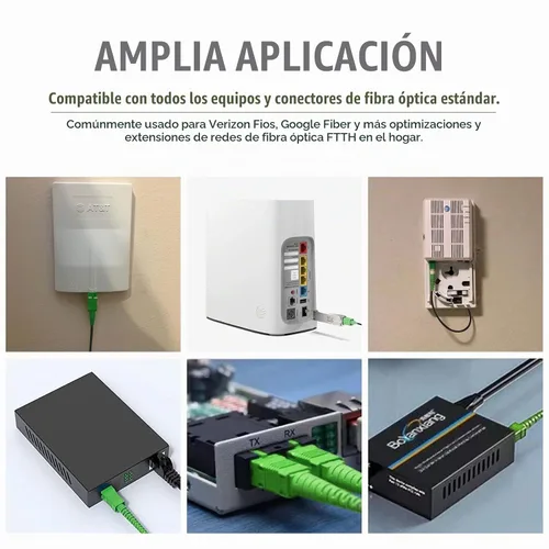 Vista 4 de SC/APC a SC/APC Cable de Fibra Óptica para Internet, Cable de Conexión de Modo Simple Blindado, Cordón de Conexión Óptica de Fibra Óptica - SIMPLEX