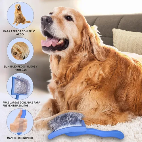 Vista 3 de 2 cepillos deslizantes para perros y mascotas, cepillo de aseo