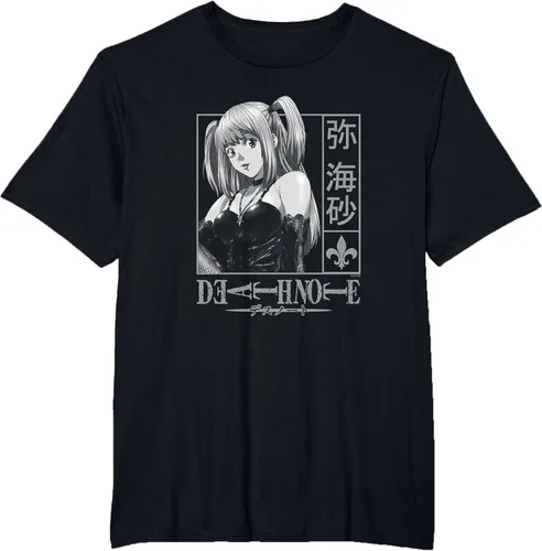 Vista 31 de Death Note Camiseta de anime Misa Kanji Frame Negro