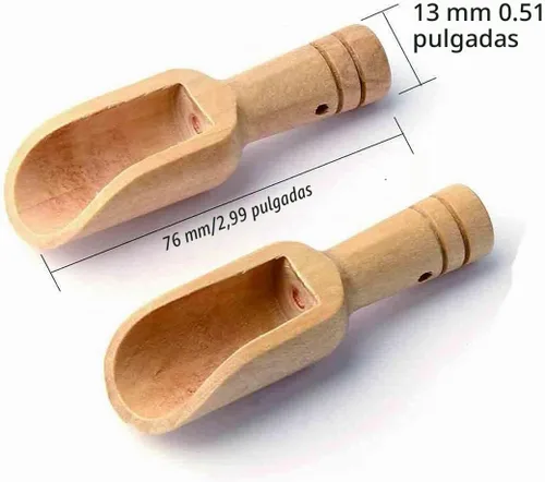 Vista 2 de Arroyner - 20 mini cucharas de madera, mini cucharas de bambú, cucharas de sal para baño, cucharas pequeñas para especias para exfoliantes