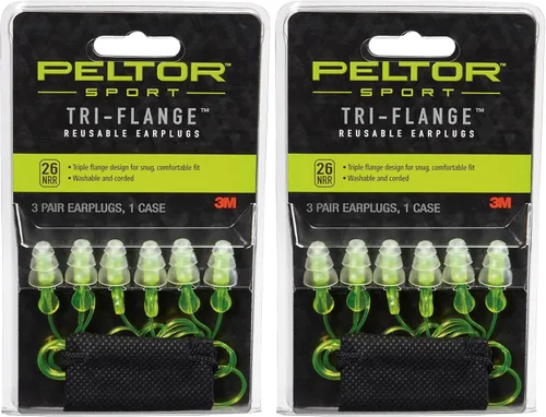 Vista 5 de Peltor Sport Blasts - Tapones desechables con cable 97081-10C, paquete de 2 pares, amarillo neón