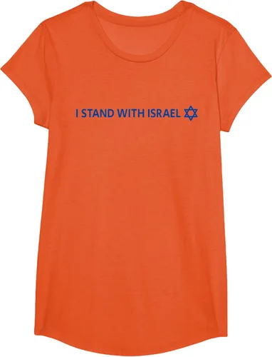 Vista 23 de I Stand With Israel Camiseta de la estrella judía de David de la bandera israelí, Blanco