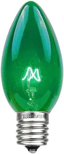Vista 14 de Novelty Lights Paquete de 5 bombillas de repuesto C7 para exteriores, transparentes E12 Candelabra Base, 5 Watt, Transparent Incandescent Lamps
