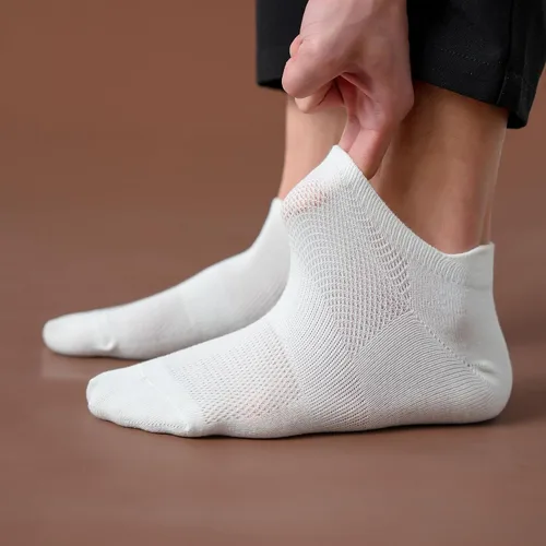 Vista 5 de Calcetines de tobillo para mujer, calcetines atléticos de corte bajo con lengüeta, 6 pares
