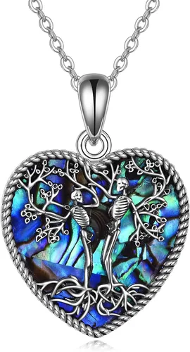 Vista 116 de ONEFINITY Collar de plata de ley 925 con diseño de árbol de la vida con colgante de nudo celta de concha de abulón para mujer