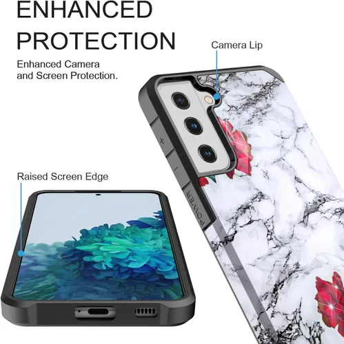 Vista 2 de Rosebono - Funda compatible con Samsung Galaxy S21 Plus 5G, delgada, híbrida, a prueba de golpes, funda rígida a prueba de golpes, diseño gráfico a