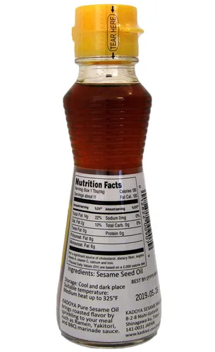 Vista 2 de Kadoya Aceite de sésamo puro (paquete de 3, total de 16.5 onzas líquidas)