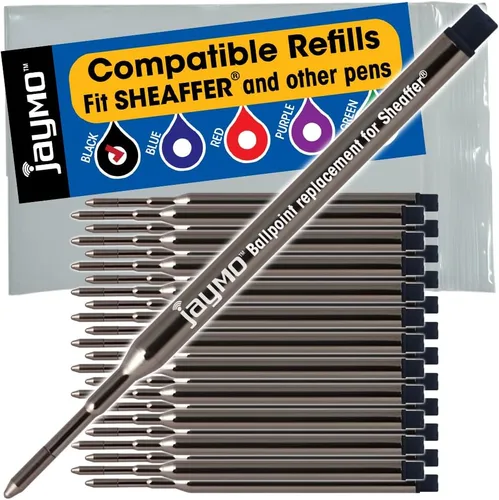 Vista 15 de Jaymo Repuesto para Sheaffer K 99335 - Medidas 3.75 in / 95 mm de largo - Recambio de bolígrafo - 12 negro