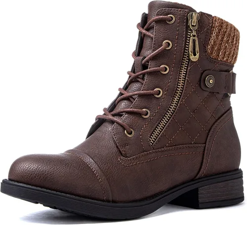 Vista 7 de GLOBALWIN - Botines al tobillo para mujer, botas a la moda estilo combate
