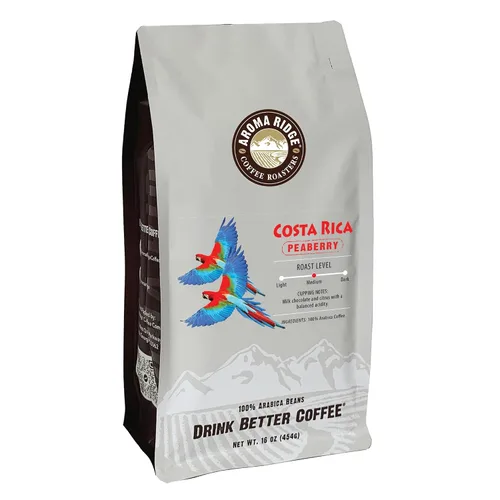 Vista 16 de Aroma Ridge Granos de café de Brasil, café brasileño en grano entero, granos de café recién tostados Peaberry, 16 onzas