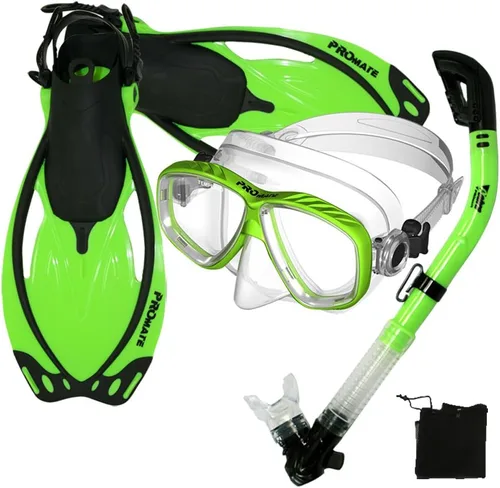 Vista 4 de Promate Juego de esnórquel con máscara de snorkel con aletas Ti/Bk