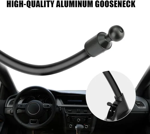 Vista 5 de Soporte de soporte para parabrisas de coche de 360 ° para iPhone, teléfono celular, GPS, cuello de cisne flexible, brazo largo, estabilizador