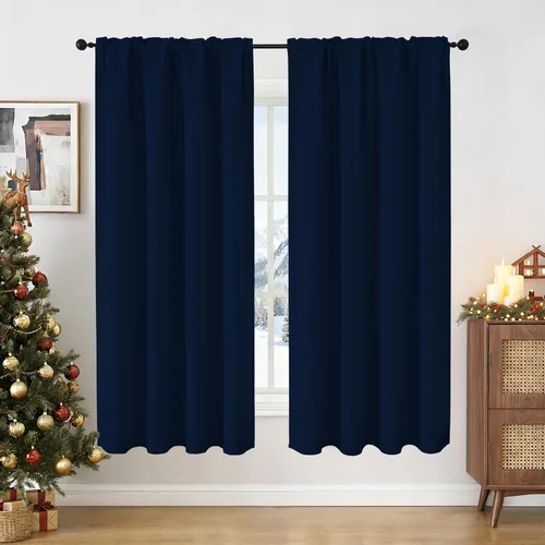 Vista 37 de CUCRAF Cortinas opacas cortas para oscurecer la habitación, paneles de cortina para ventana, bolsillo para cortinero, cortinas sólidas