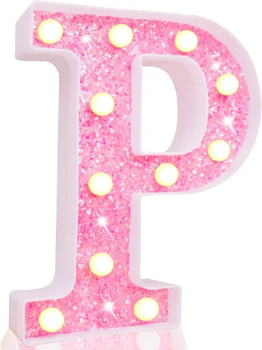 Vista 42 de Pooqla Luces de números de marquesina, números de luz rosa para niñas de 10.º cumpleaños, funciona con pilas, luz nocturna de número con purpurina