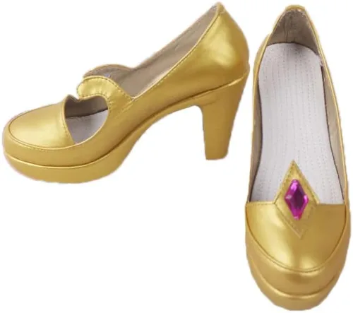 Vista 2 de COSGOGO Genshin Impact Mona - Zapatos de tacón alto para fiesta de Halloween, juego de rol, para mujeres y hombres