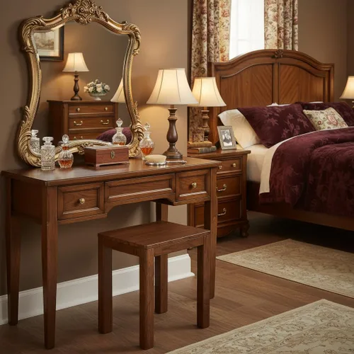 Vista 6 de Mesa auxiliar 100% de madera maciza para sala de estar, taburetes de comedor de nogal con bordes redondos, taburete de 17 pulgadas, reposapiés