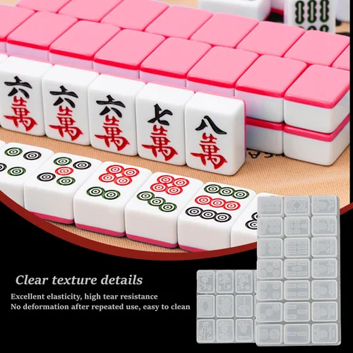 Vista 4 de Molde de Mahjong, chino Mahjong Tile Set Moldes de silicona