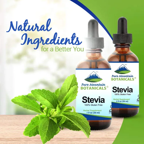 Vista 6 de Pure Mountain Botanicals Gotas de Stevia líquidas, edulcorante natural, concentrado sin azúcar, sustituto apto para diabéticos, ideal para dieta