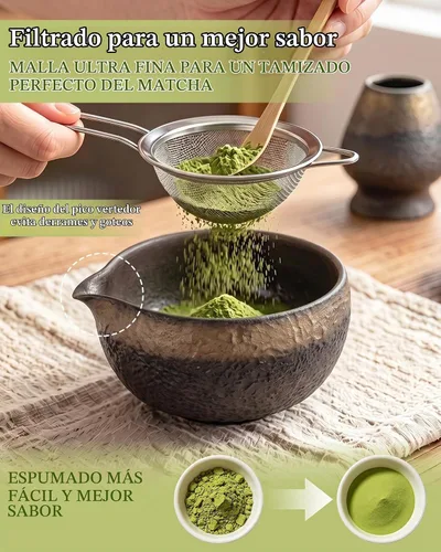 Vista 4 de Juego de batidor de matcha, juego de regalo completo de 7 piezas