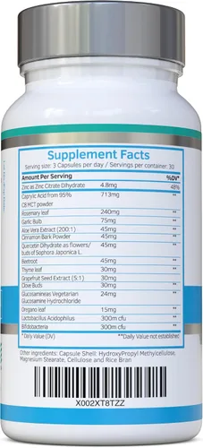 Vista 2 de CanDefence - Candida Cleanse Ultimate Extra Strength Formulación Todo-en-Uno con Ácido Caprílico, Probióticos y un Equilibrio Sinérgico de 11