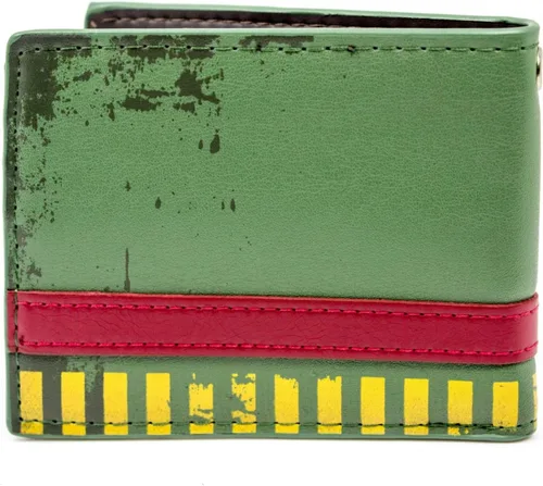Vista 4 de Star Wars - Cartera biplegable de piel sintética verde Mandalorian de 3 x 2 pulgadas, Verde