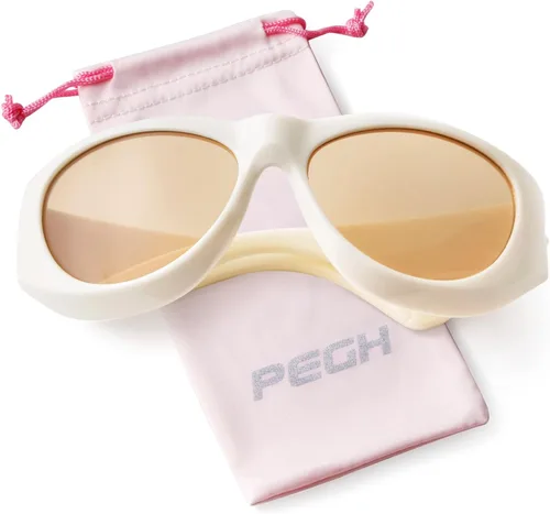 Vista 6 de PEGH Gafas de sol envolventes Y2K de gran tamaño ovaladas para hombres y mujeres de moda
