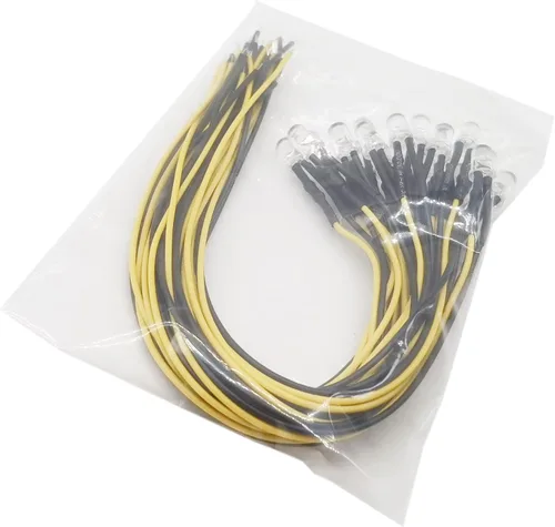 Vista 6 de 100 unidades (5 colores x 20 piezas) 12V 0.197 in LED de cobre de diodo luces 7.9 pulgadas 26awg precableado surtido