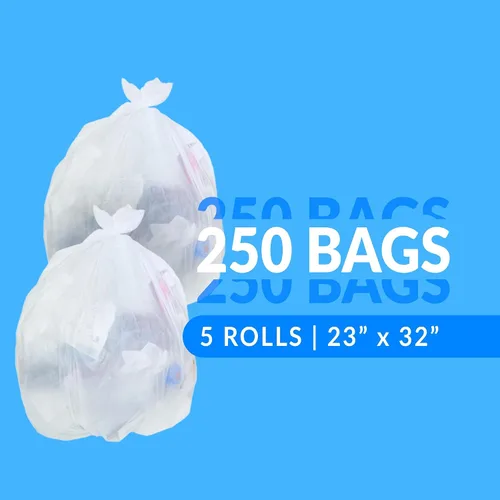 Vista 2 de Reli. Bolsas de basura de 13 galones 250 bolsas Transparentes Forros de cocina altos Bolsas de basura fuertes y transparentes Para