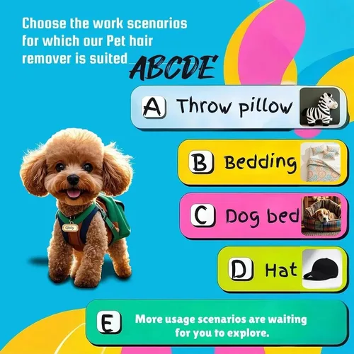 Vista 6 de Qbily Removedor de pelo de mascotas de 2ª generación (paquete de 3) – Herramienta reutilizable para eliminar pelusas para sofá, alfombras, árboles