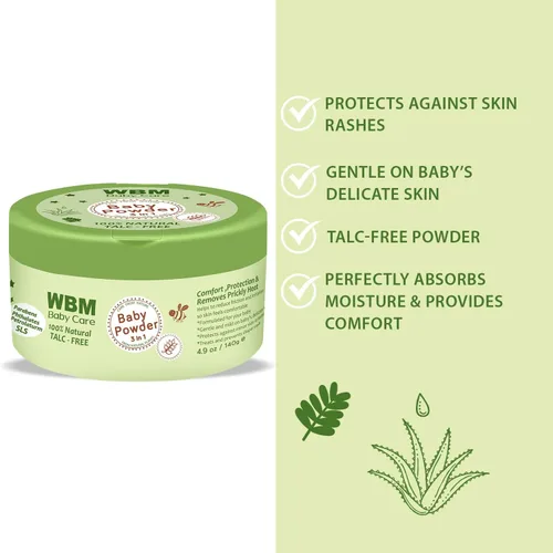 Vista 7 de WBM Care Baby Gift Set 5 productos esenciales para el cuidado de la piel del bebé: loción para bebés, champú para bebés, crema facial, polvo