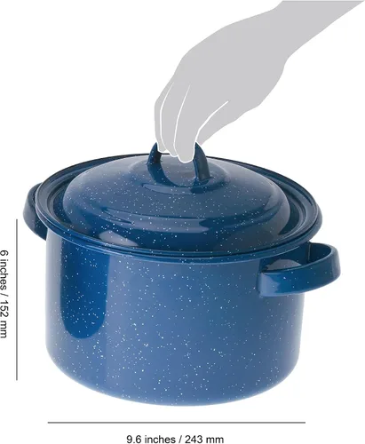 Vista 3 de GSI Outdoors Olla esmaltada I Gourmet Camping, olla de 5.75 cuartos de galón esmaltados