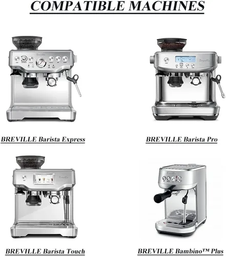 Vista 4 de Cesta presurizada compatible con Breville Sage BES870/875/880/878/890 bambino más BES 500 Filtro de doble pared de dos tazas, accesorios de repuesto