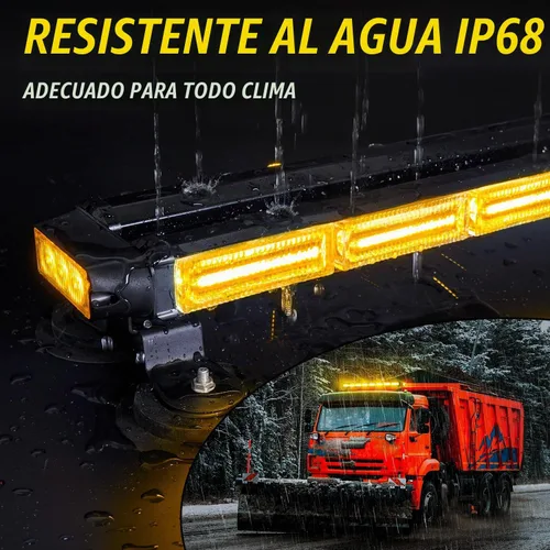 Vista 4 de Barra de luces estroboscópicas de techo de 34 pulgadas con 166 LED, intermitentes, luz de advertencia, asesor de tráfico, luz de emergencia, base