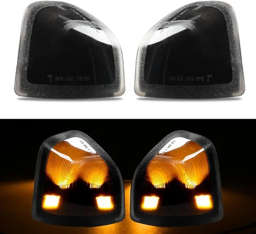 Vista 8 de Espejo lateral LED intermitente, luz de retrovisor izquierdo y derecho, lente de cubierta transparente para 68302828AA 68302829AA compatible