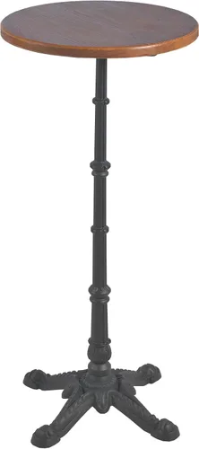 Vista 9 de LOKKHAN Mesa de columna romana de 43.3 pulgadas de alto, mesa de bar para cóctel, bistró, hierro fundido resistente, mesa de madera maciza Base