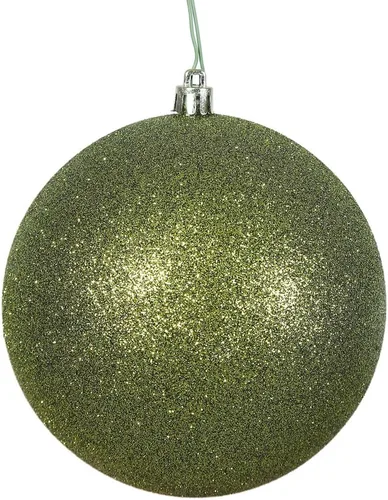 Vista 8 de Vickerman Adorno de bola de Navidad inastillable con acabado de lentejuelas con tapa perforada, 6 por bolsa, 4 pulgadas, color negro