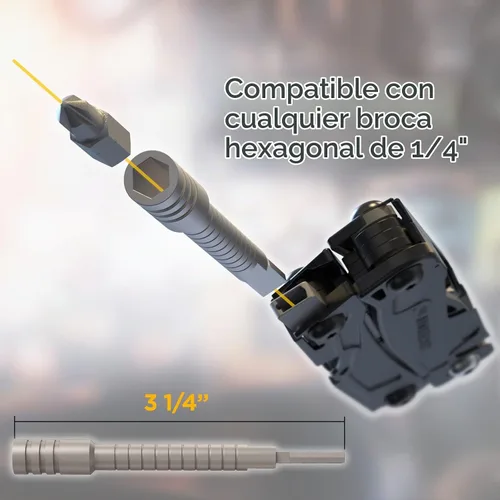 Vista 5 de Galvanox - Extensor de brocas para herramienta multiusos - Compatible con Leatherman Skeletool/Surge/MUT/Wave Plus y juego de brocas Signal
