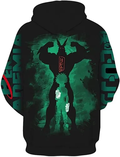 Vista 2 de CHLOBLOM Deku - Sudadera con capucha y estampado 3D de anime para cosplay