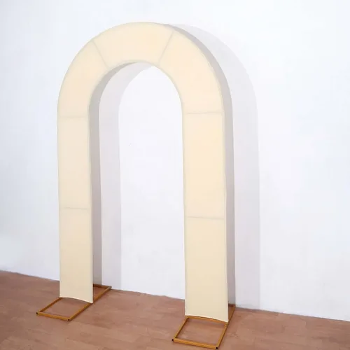 Vista 8 de Efavormart - Funda de arco abierto de elastano beige de 7 pies, doble cara, ajuste cómodo, en forma de U, para bodas escandalosas y decoración