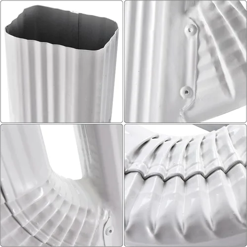 Vista 5 de VYH Downspout Gutter Y Conector Izquierdo 2x3 Vertical Alto Brillo Blanco