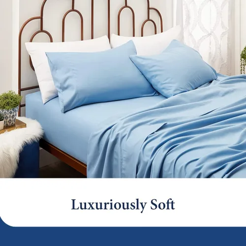 Vista 2 de Cosy House Collection Juego de 2 fundas de almohada de rayón de alta calidad derivado de bambú, ropa de cama ultrasuave, refrescante y transpirable