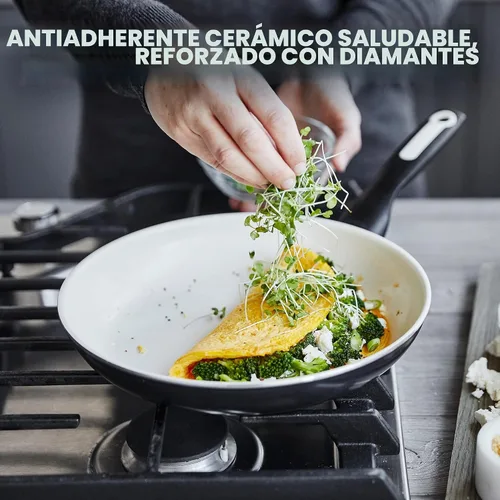 Vista 2 de GreenPan Rio Healthy Ceramic - Sartén antiadherente de 10 pulgadas, sin PFAS, apta para lavavajillas, color negro
