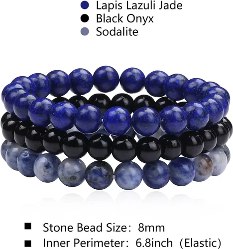 Vista 3 de GIEIWIW Healing Bracelet for Women Anxiety Crystal Bracelet Chakra Beaded Bracelets Calming Stretch Bracelet Rose Quartz Crystals Healing Stones