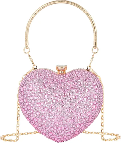 Vista 21 de Goclothod Bolso de mano en forma de corazón para mujer, bolso de hombro de terciopelo, bolsos de noche Negro
