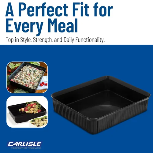 Vista 7 de Carlisle FoodService Products Black Deli Crock – 811203 Deli Tray for Refrigerator, Rectangular Food Storage for Cold Items, Commercial Buffet Use