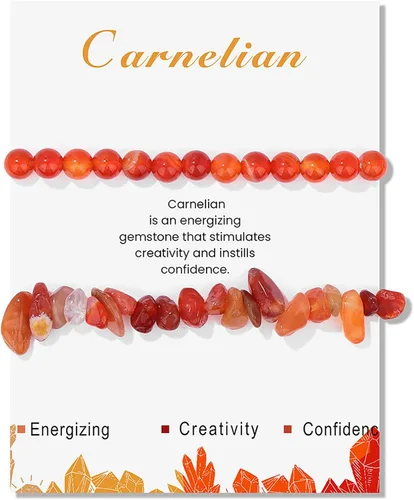 Vista 38 de Pulseras de cristal curativo para mujer, 2 pulseras de piedra natural de 0.236 pulgadas, pulseras elásticas de cuentas de cristal hechas a mano