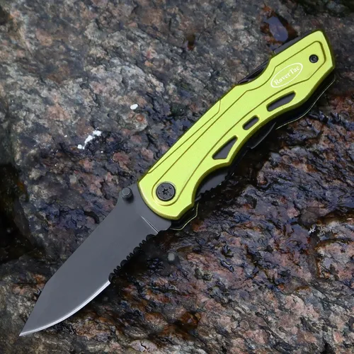 Vista 4 de RoverTac Cuchillo multiuso 15 en 1 – Regalos para hombres, papá, esposo – Cuchillo plegable con destornilladores, alicates, sierra – Equipo