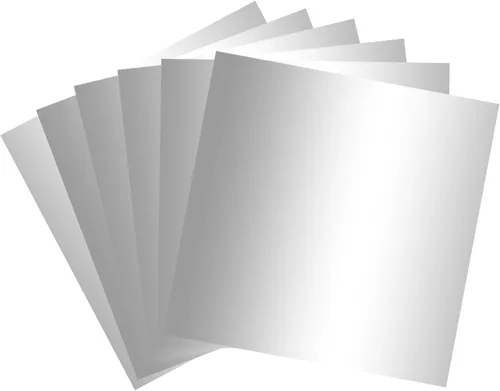 Vista 4 de Papel de cartulina metálica negra, 30 piezas de 12 x 12 pulgadas (250 GSM) - Tablero de aluminio, superficie con acabado espejo, perfecto para Negro