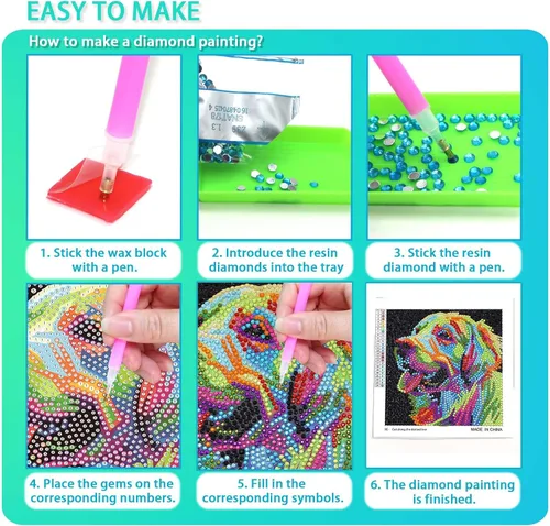 Vista 6 de UiSdfuy Kits de arte de diamantes para niños, artes y manualidades de 8, 9, 10, 11 y 12 años, arte de diamantes para niños, arte de gemas paquete